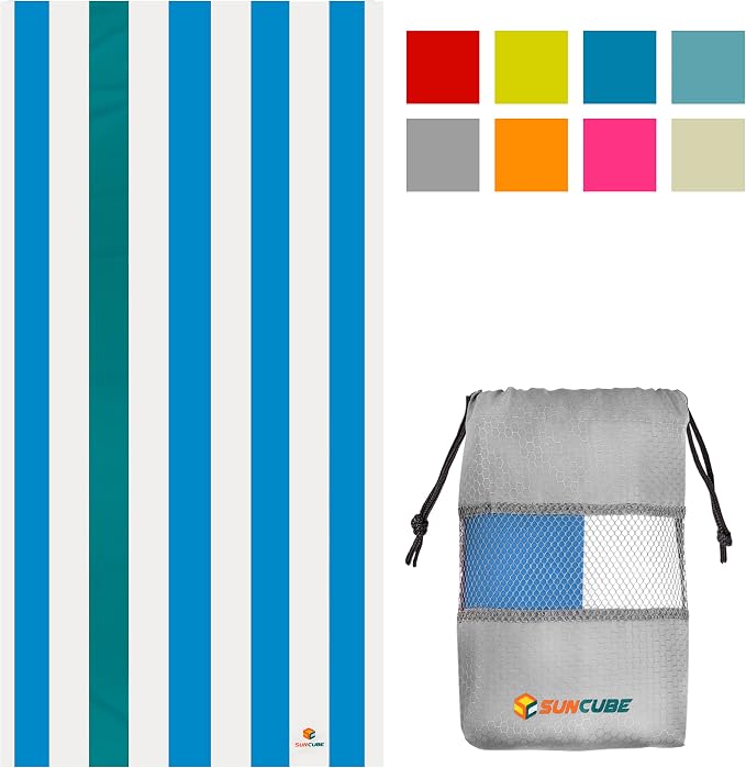 SUN CUBE Microfiber Beach Towel, Quick Dry Sand Free Beach Towel, Lightweight - Image 2