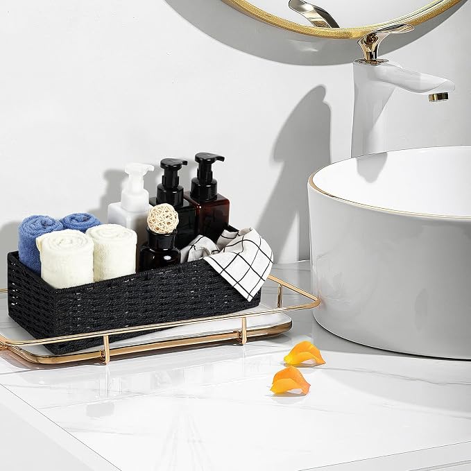 DULLEMELO Toilet Paper Basket for Organizing, Paper Rope Bathroom Baskets - Image 4