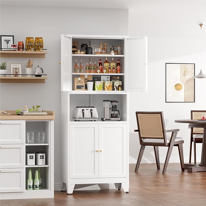 COFaR 69" Tall Modern Kitchen Pantry, Metal Storage Cabinet - Image 2