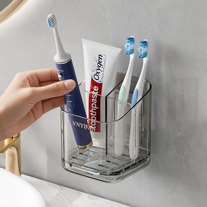 Toothbrush Holders for Bathrooms, 3 Slots Detachable Electric Toothbrush Holder by VNYIFAN