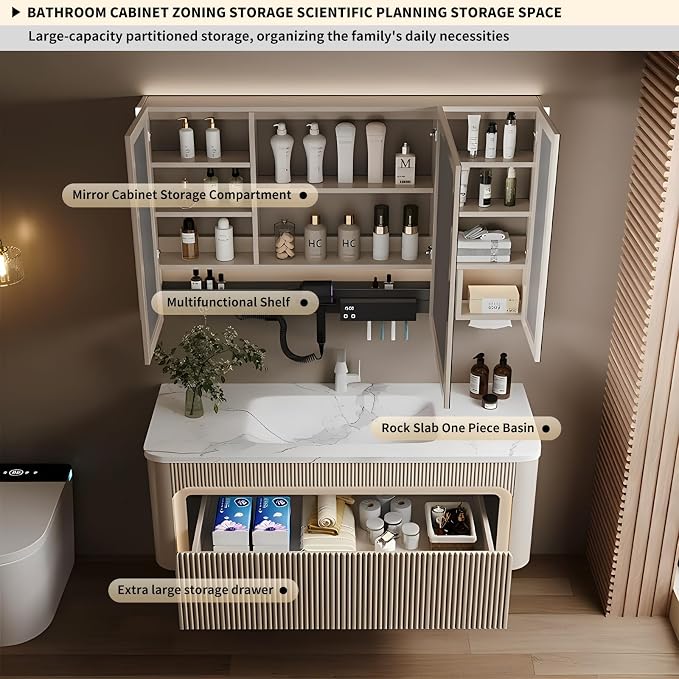 44 inch Bathroom Vanity, Elegant Floating Bathroom Vanity - Image 3