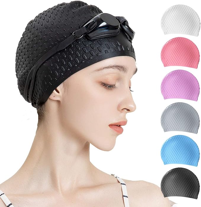 Tripsky Silicone Swim Cap, Comfortable Bathing Cap Ideal by Tripsky