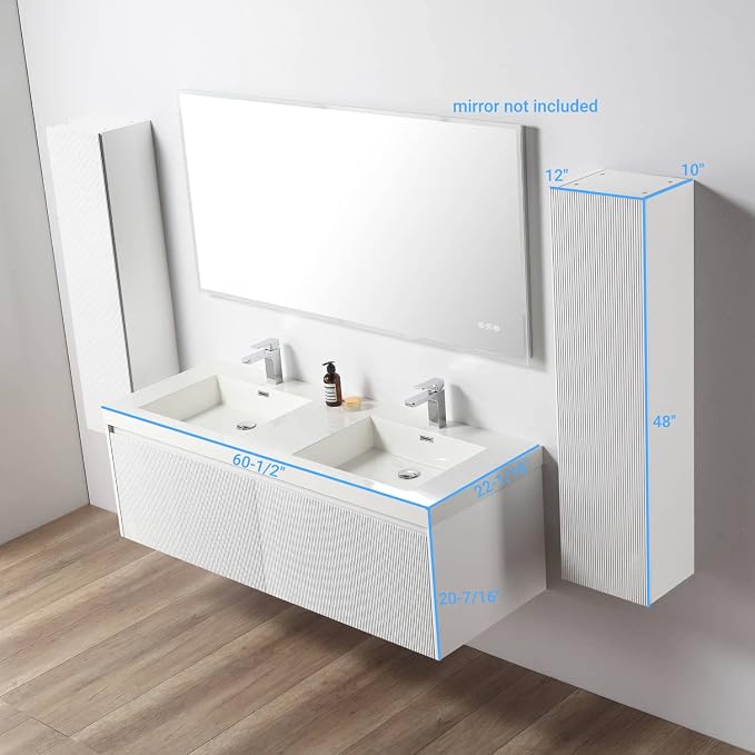 Blossom 60 Inch Double Sink Bathroom Vanity - Image 3