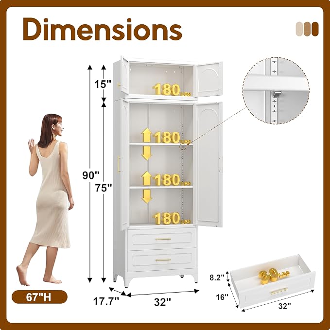 90" Pantry Kitchen Cabinet - Image 2