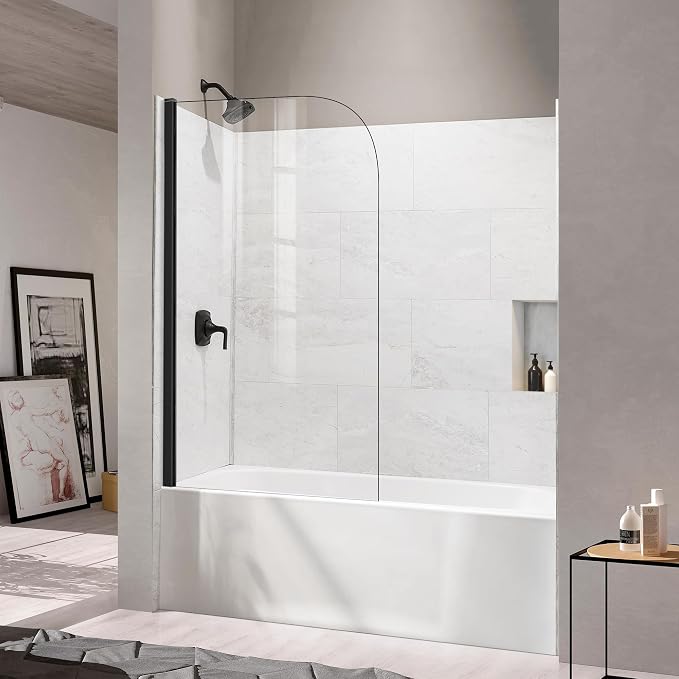 24" W x 62" H Frameless Bathtub Shower Door Bathtub Glass Panel Half Shower by STADREAM