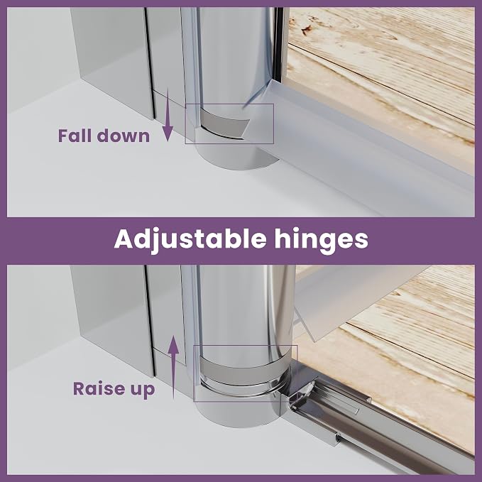 Glass Shower Door 35.5-37" W x 72 in. H, Pivot Shower Door - Image 4