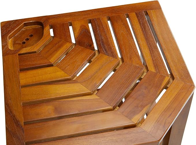 TeakCraft Teak Corner Shower Bench - Image 6