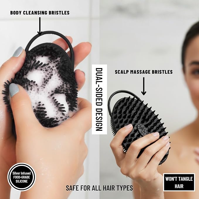 Silver Infused Scalp Massager Shampoo Brush - Image 3