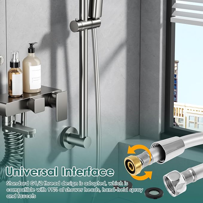 PVC Shower Hose，Explosion Proof Flexible Replacement Long Hose - Image 3