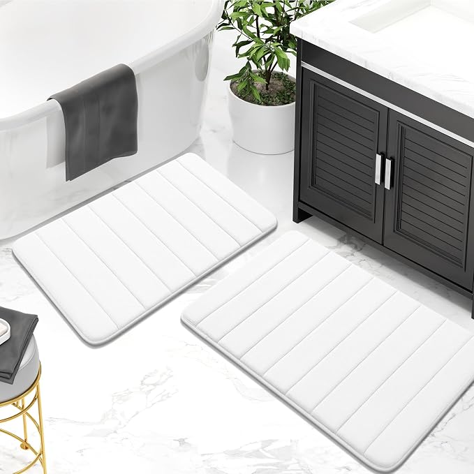 Buganda Memory Foam Bath Mat, Ultra Soft and Non-Slip Bathroom Rugs, Water - Image 8