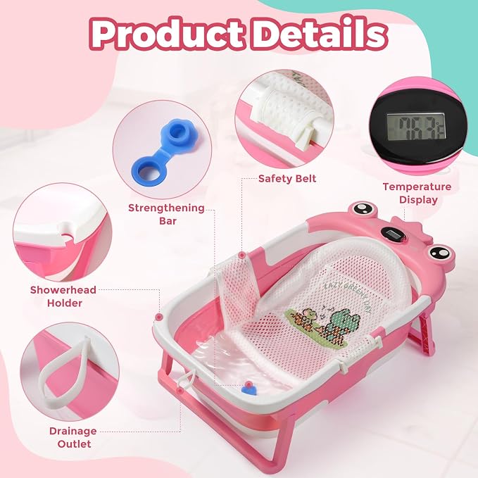 Baby Bathtub, Collapsible Baby Bath Tub - Image 3