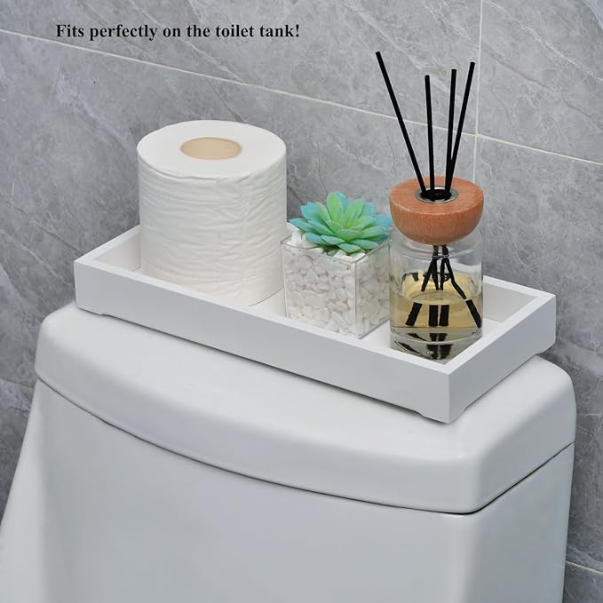 Natural Wooden Vanity Tray, Bathroom Decor Box, Wooden Bathroom Organizer - Image 5