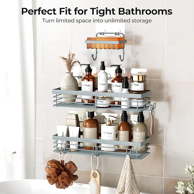 Orimade Adhesive Shower Caddy Soap Dish Holder Shelf - Image 9