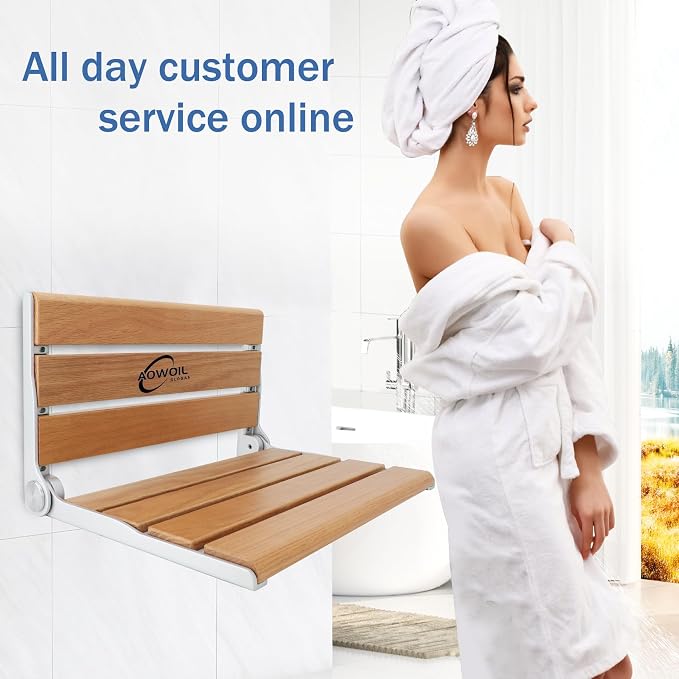 Wall Mounted Shower Seat - 16IN Fold Down Shower Seat - Image 9