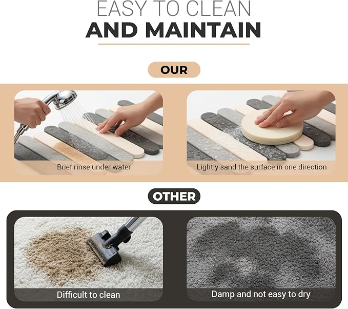 CosyVine Non-Slip Foldable Stone Bath Mats - Image 4