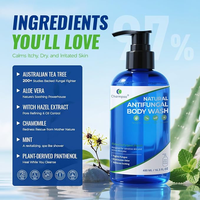 Natural Antifungal Body Wash: Tea Tree & Aloe Vera Formula - Image 3