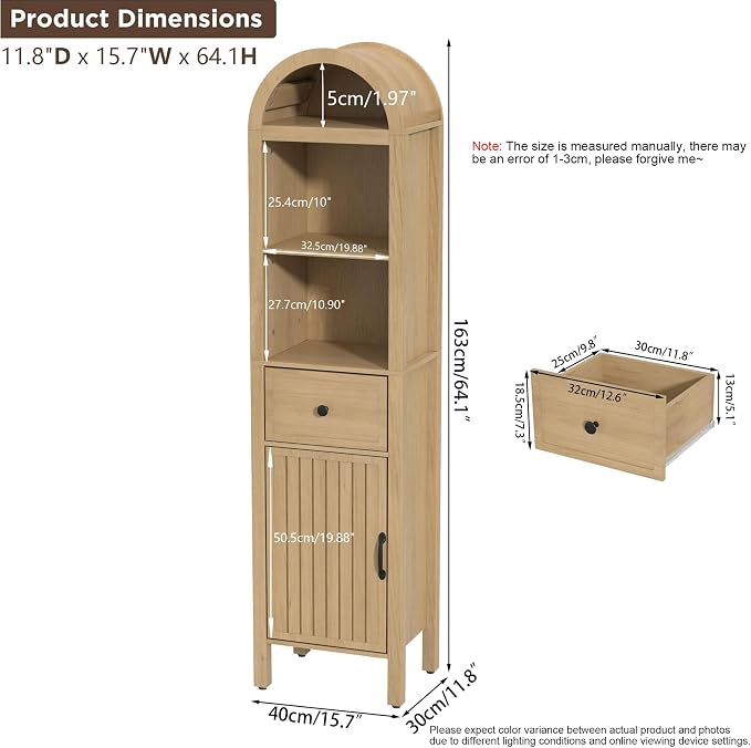 64" Tall Bathroom Storage Cabinet - Image 2