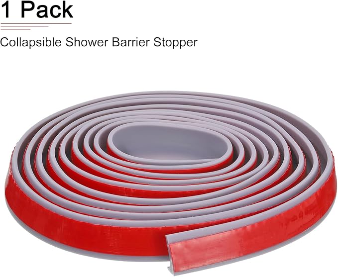 118"x0.8"x0.5" Collapsible Shower Barrier Stopper - Image 6
