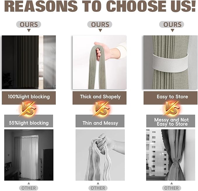 100% Blackout Fabric Folding Door Curtain - Image 4