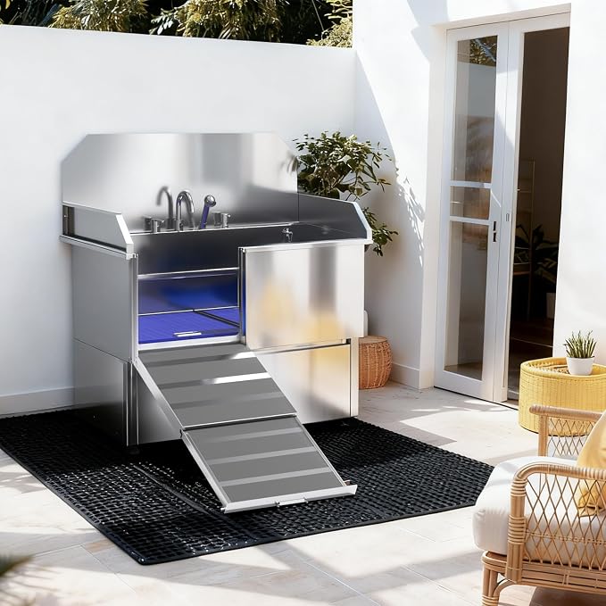 Dog Washing Station – 61 inch Professional 304 Stainless Steel Grooming Tub - Image 7