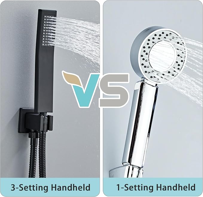 12 Inch Shower Faucet Set Ceiling Mount, High Pressure Rainfall Shower System - Image 6