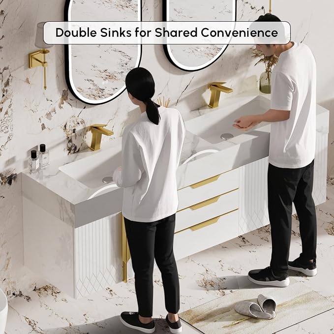 homary 59" Floating Bathroom Vanity - Image 4