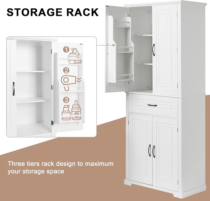 Favfurish 72" Tall Bathroom Storage Cabinet - Image 6