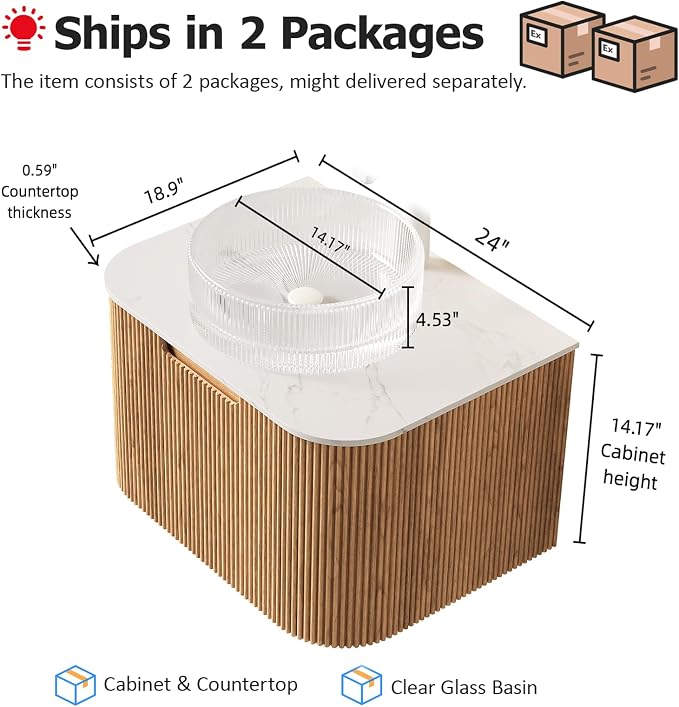 24" Modern Floating Bathroom Vanity - Image 2