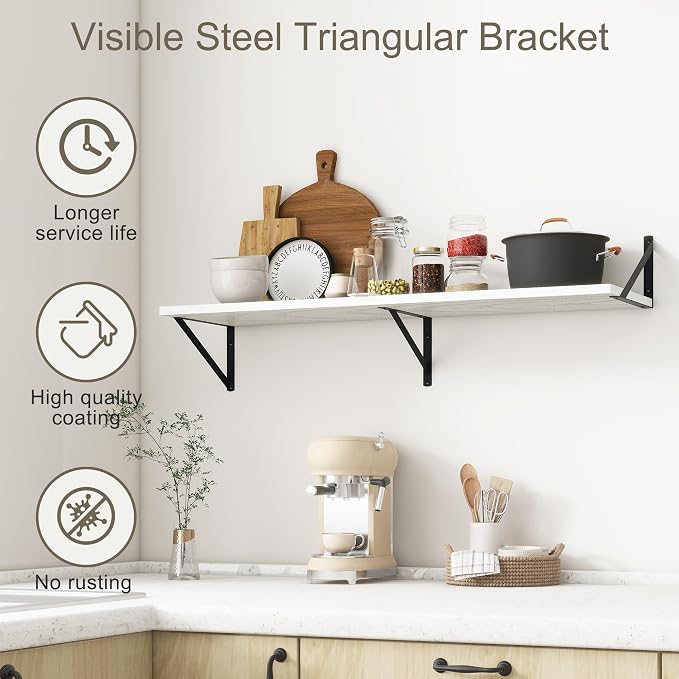 Fun Memories 40 Inch Floating Shelves, 12 Inch Deep Wall Shelf, 40 x 12 - Image 5