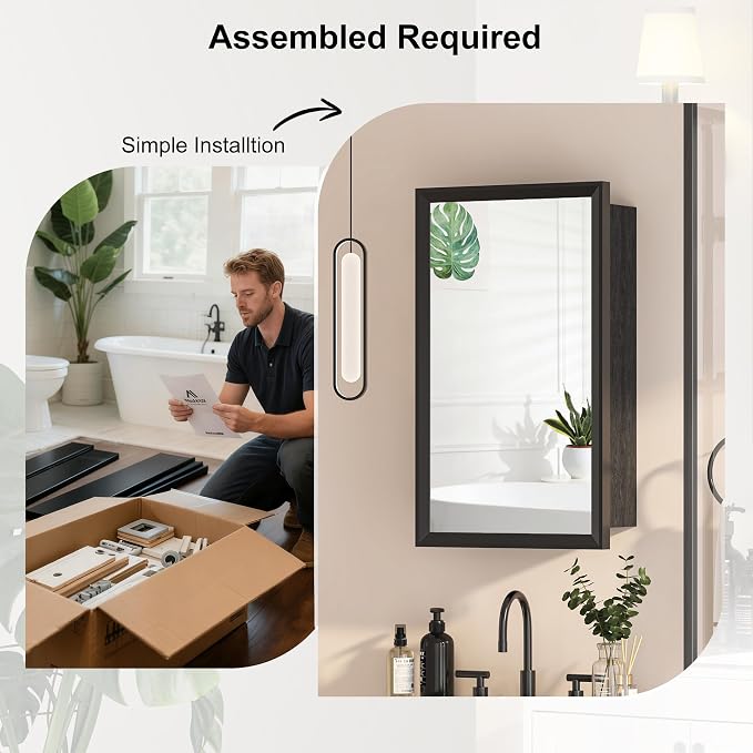 Black Bathroom Medicine Cabinet - Image 7