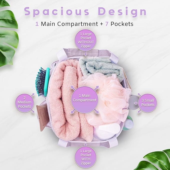 Mesh Shower Caddy Dorm, 7 Pockets & 1 - Image 2
