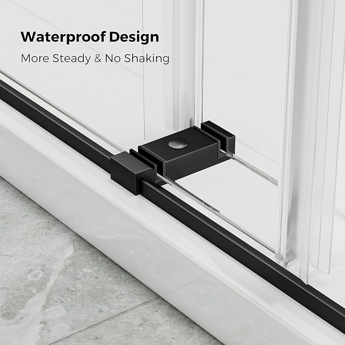 DELAVIN 44"-48"W x 75"H Frameless Shower Door, Double Sliding Shower Door - Image 5