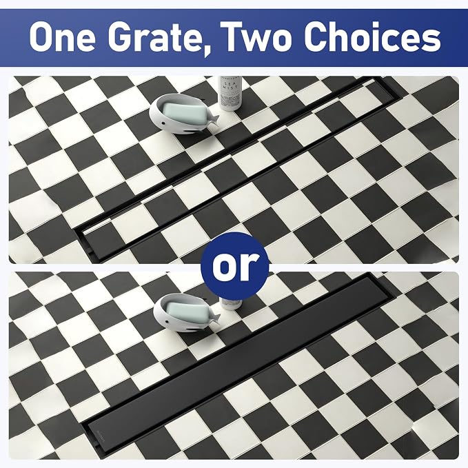 Linear Shower Drain 24", Matte Black Floor Drain - Image 6