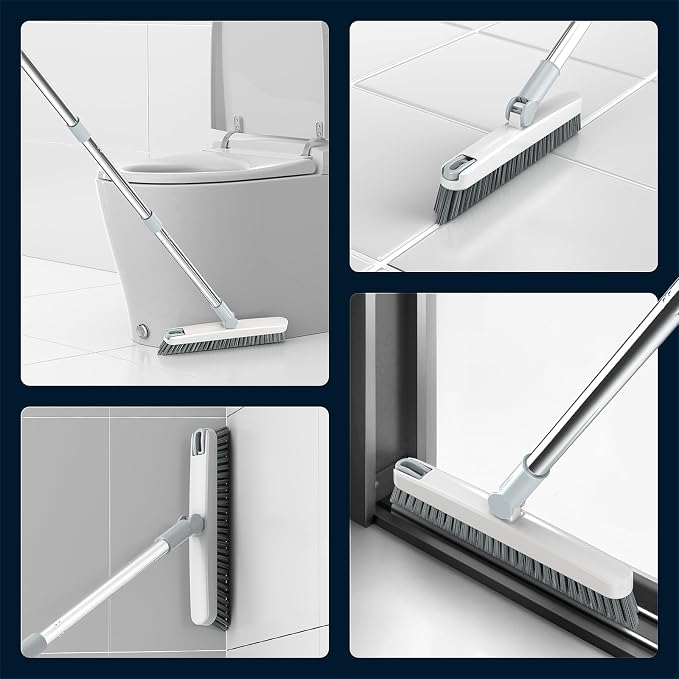 AIR U+ Grout Brush with Long Handle 180° Swivel Scrub Brush with Tweezers to - Image 6