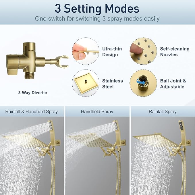 10 Inch All Metal Rain Shower Head - Image 5