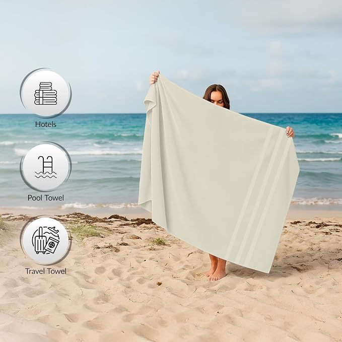 RIVERSIDE Pack of 2 Extra Large Bath Sheets 35 x 70 Inches - Image 6