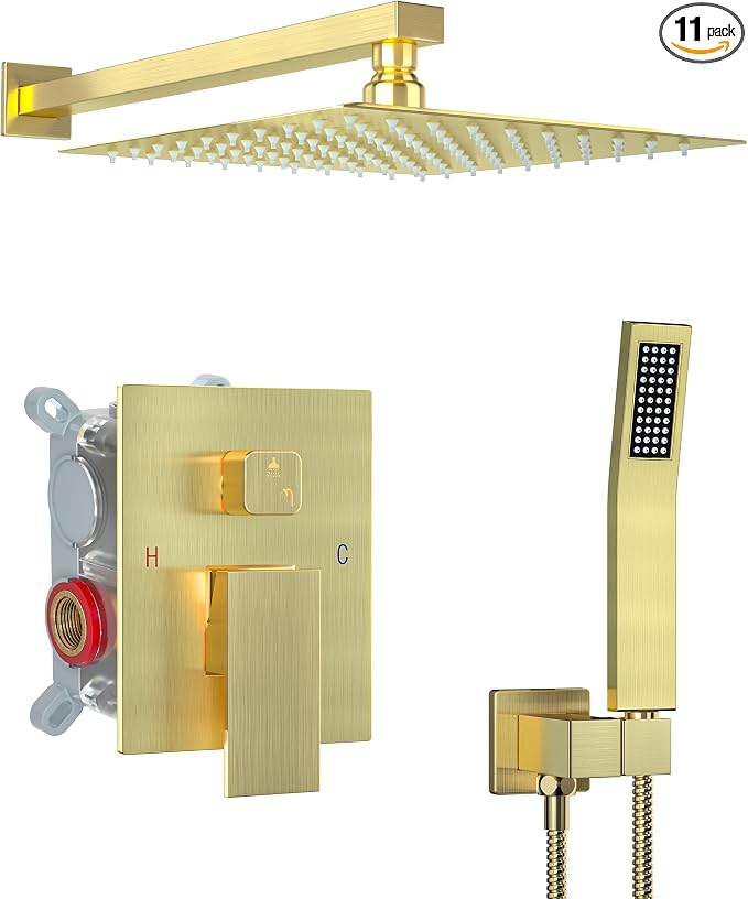 10 Inch Shower Faucet Set, Rainfall Shower System by ShiureBathUS