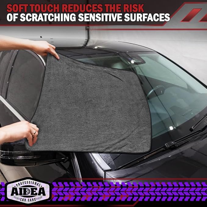 AIDEA Microfiber Towels for Cars-2PK, Large Professional Car Drying Towel - Image 5