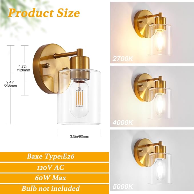 Brushed Gold Wall Sconce - Image 2