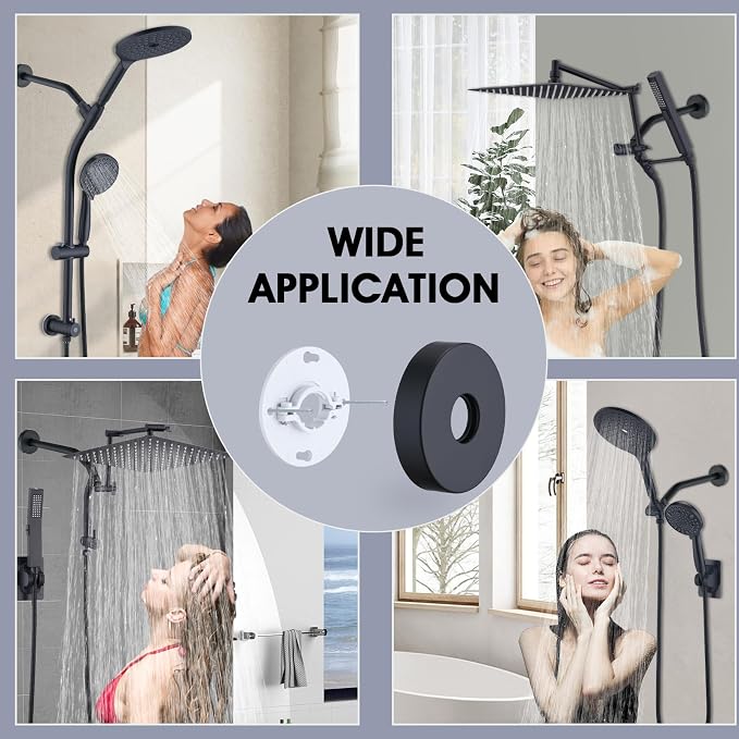 10 Inch Shower Arm with Flange and Stabilizer Bracket, Wall Mounted Shower Pipe - Image 7
