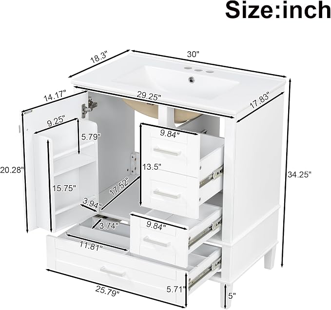 Harper & Bright Designs 30" Bathroom Vanity - Image 2