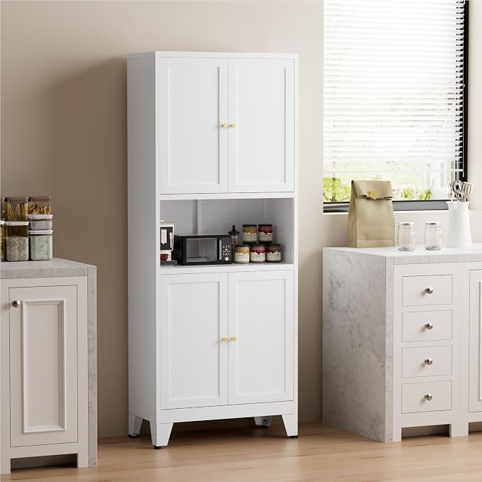 COFaR 69" Tall Modern Kitchen Pantry, Metal Storage Cabinet - Image 6