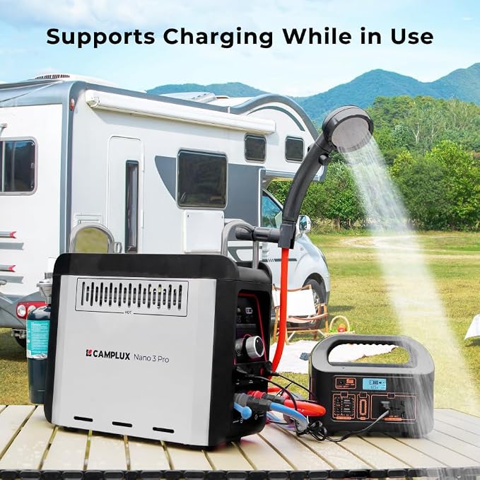 CAMPLUX Nano 3 Pro 1 lb Propane Portable Water Heater, Table Top Camp Water - Image 7