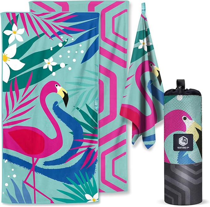 VENTURE 4TH Microfiber Beach Towel: Quick-Dry, Sandproof and Lightweight by VENTURE4TH