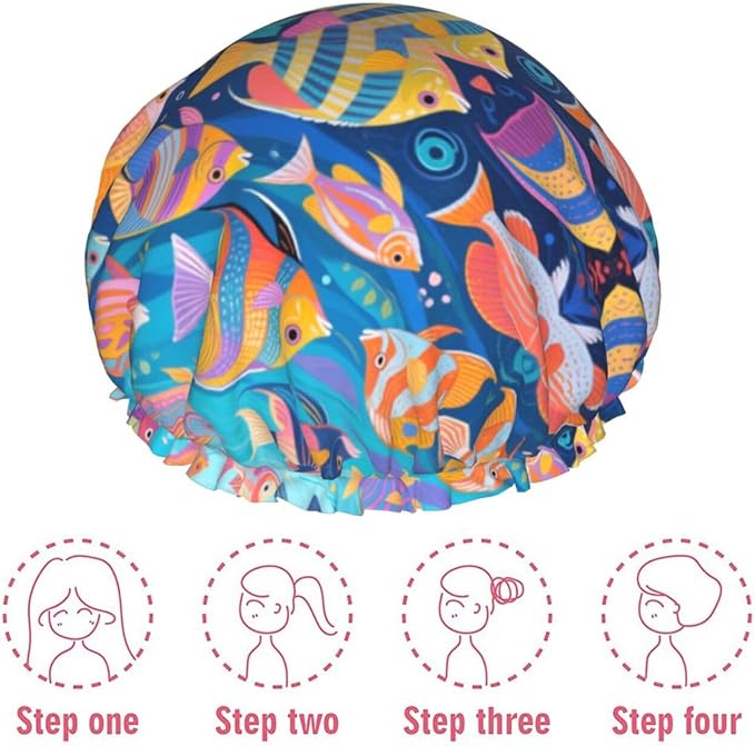 Double Waterproof Layers Shower Cap - Image 7