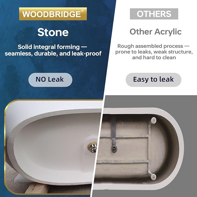 WOODBRIDGE 61 in. x 30.75 in. Stone Resin Luxury Contemporary Solid Surface - Image 9