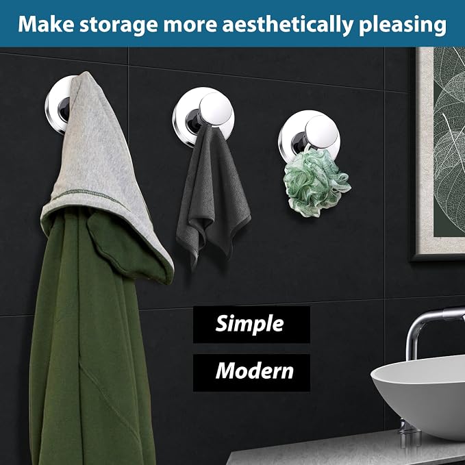Suction Cup Hooks for Shower, Bathrooms Wall, Glass Door, Kitchen–Towel - Image 7