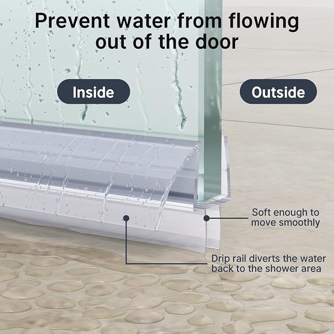 AmazerBath Frameless Shower Door Bottom Seal 39 inch - Image 3