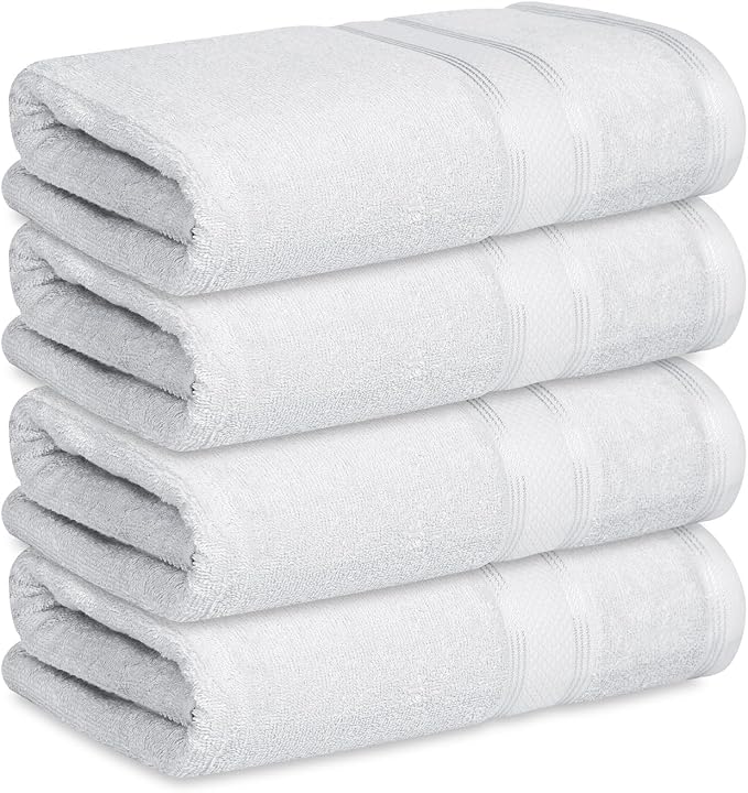 Casa Lino White Bath Towels Set of 4 - Image 2