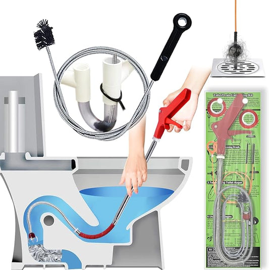 Toilet Auger/Drain Clog Remover Tool Kit-1PCS Toilet Snake Grabber by gulrear